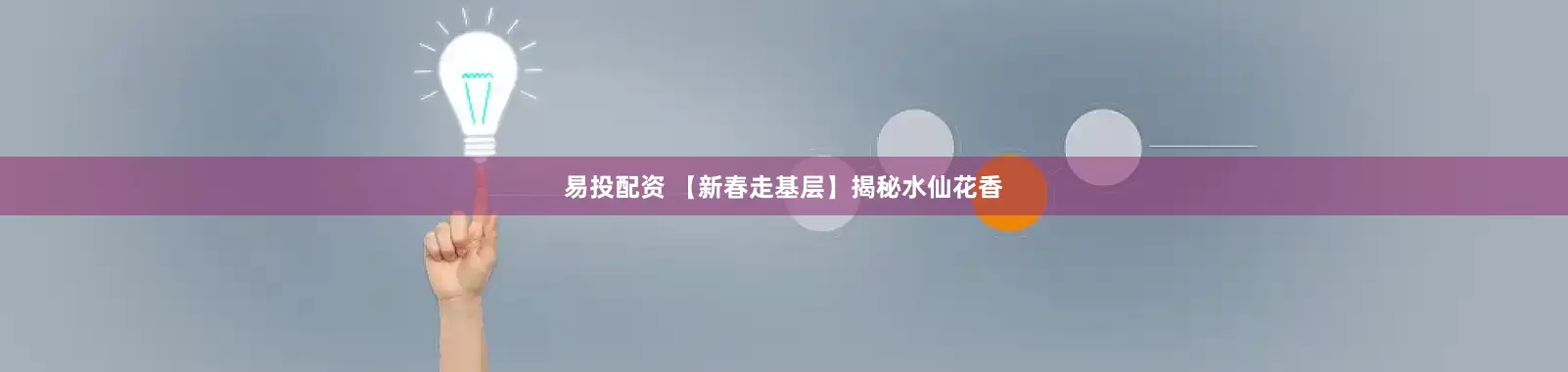 易投配资 【新春走基层】揭秘水仙花香